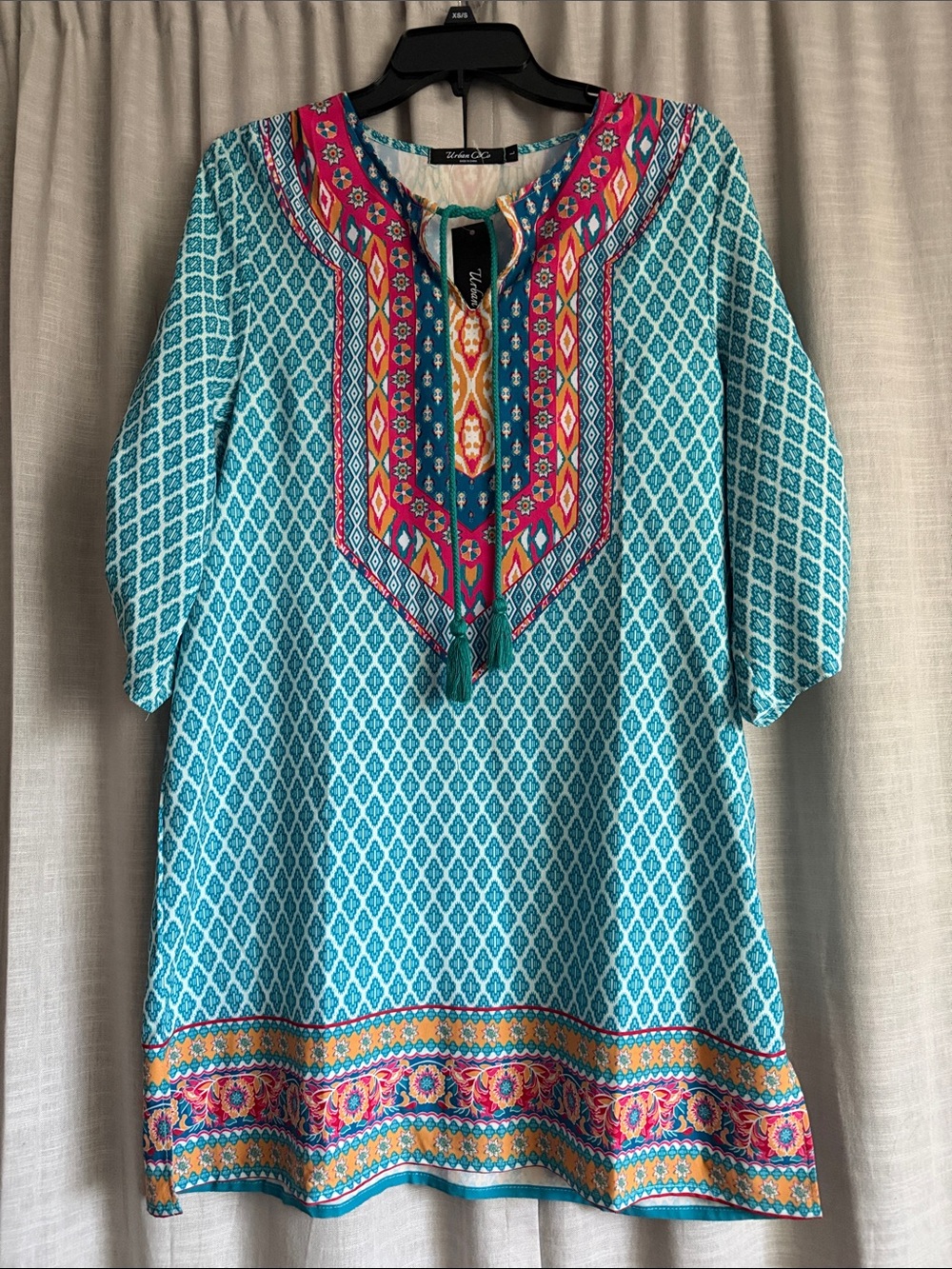 Tularosa Aqua and Fuchsia Embroidered dress, new with tags.